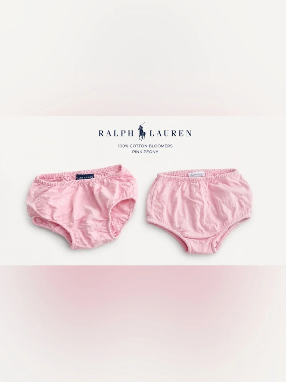 Ralph Lauren 100% Cotton Pink Peony Cotton Bloomers for Toddler Girl 18m months